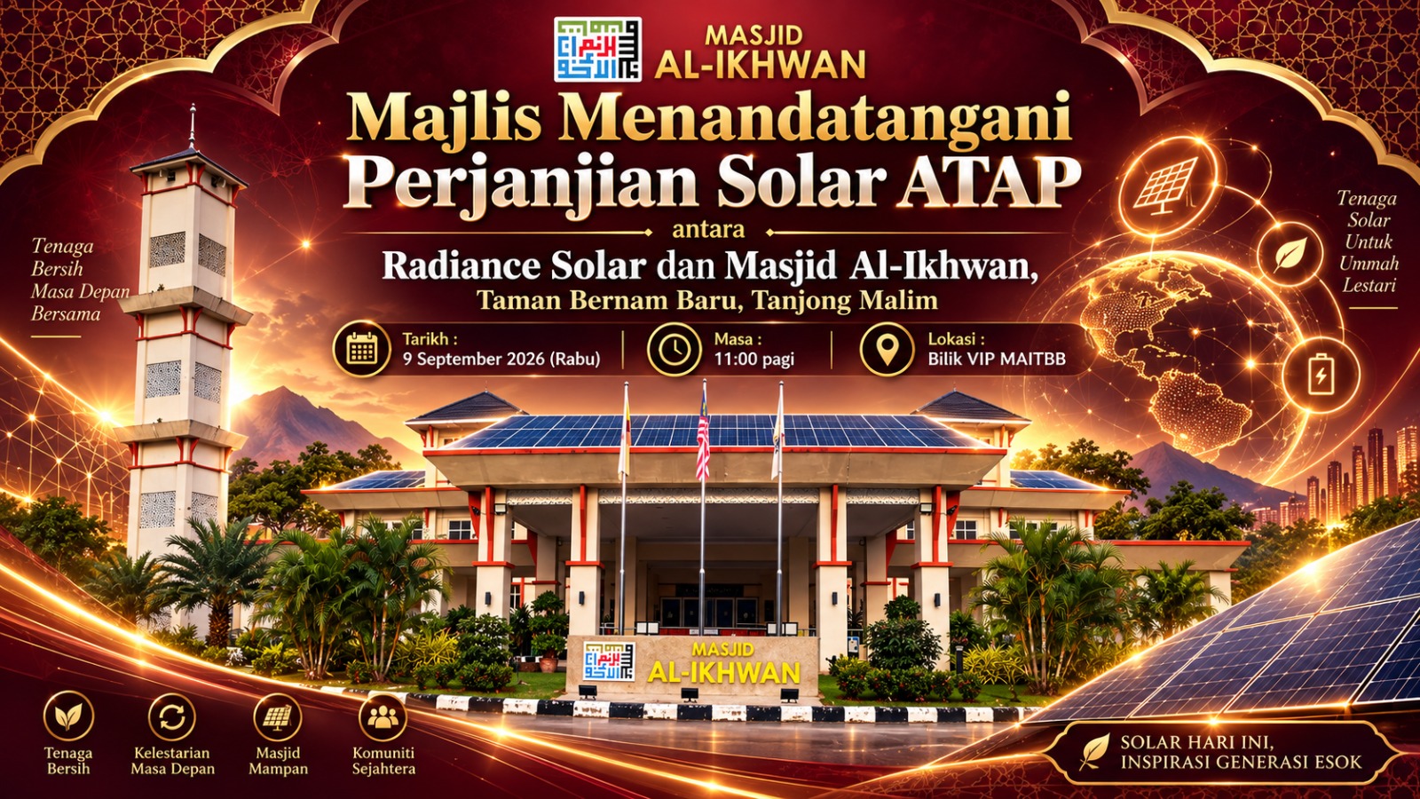 MAJLIS MENANDATANGANI PROJEK SOLAR ATAP MASJID